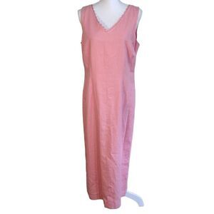 Emma James Pink Linen Blend Sleeveless Maxi Dress 12